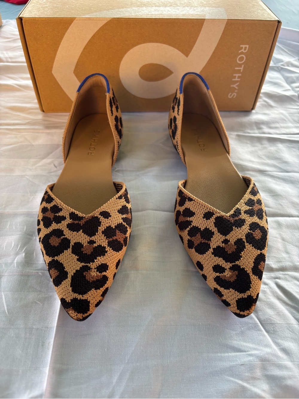 Rothy's Leopard Print Pointed D'Orsay Flats - Tan & Black
